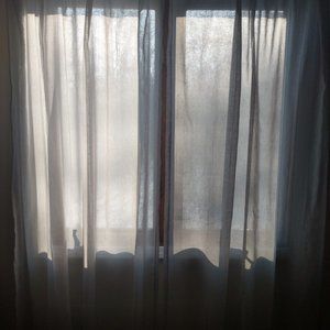 (4) Curtain Panels - Linen Look Light Filtering fabric in Silver Gray  (84 x 52)